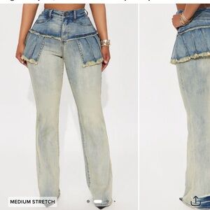Fashion Nova Two-Tone Flare Jeans